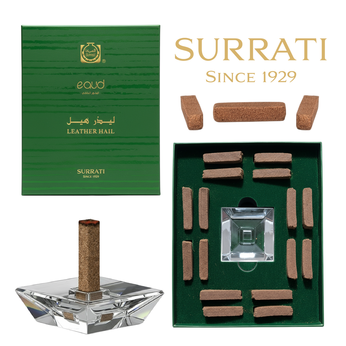 Leather Hail | E-Oud Bakhoor Sticks | 16 Sticks | 75g