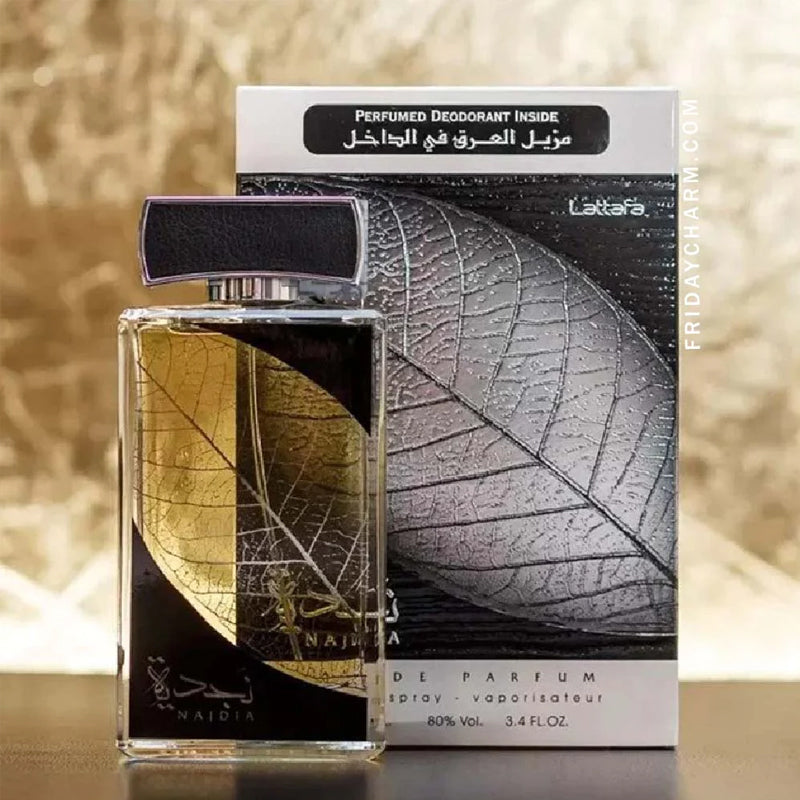 Lattafa Najdia for Men EDP Eau De Perfume with 1.7 Oz Deo 50ml and 3.4 Oz Spray 100ml