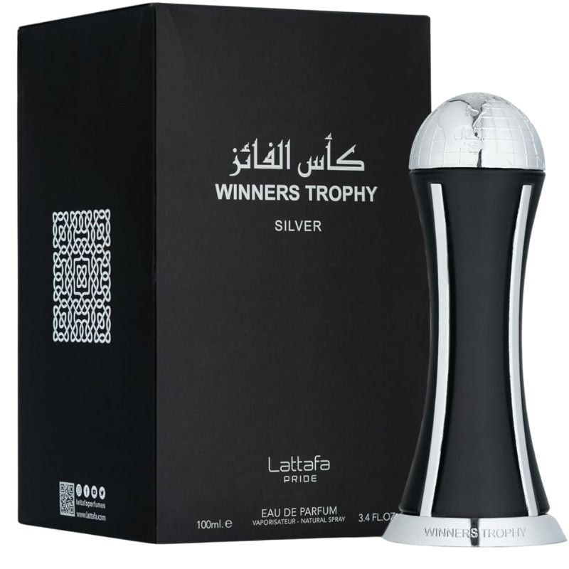 Lattafa Pride Winners Trophy Silver Eau de Parfum for Everyone 3.4 Oz 100ml